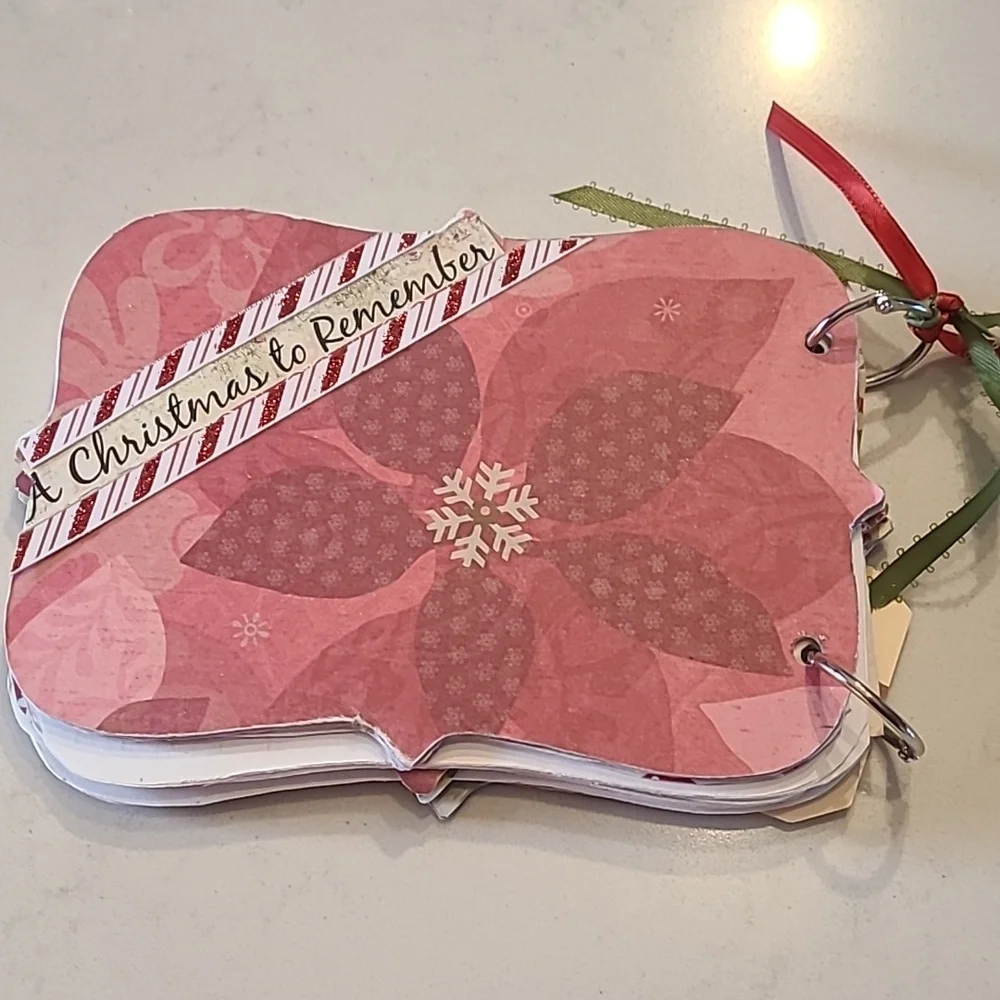 Handmade Pink and Gold Christmas Scrapbook